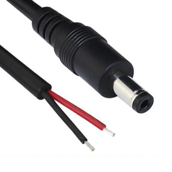CUSTOM DC Male Female Barrel Jack 2.1x5.5mm to Open Pigtail DC Power Cable