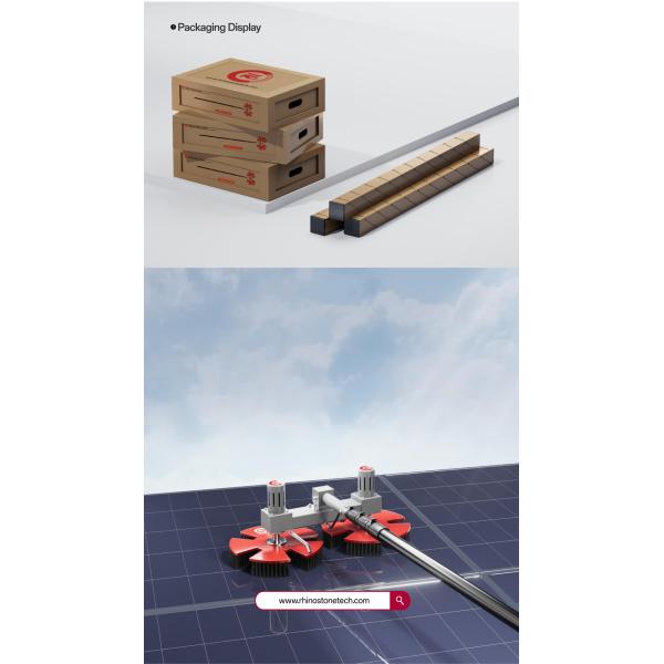 Angle Adjustable Solar Panel Cleaning Tools 360RPM Water Solar Cleaning Double Disc