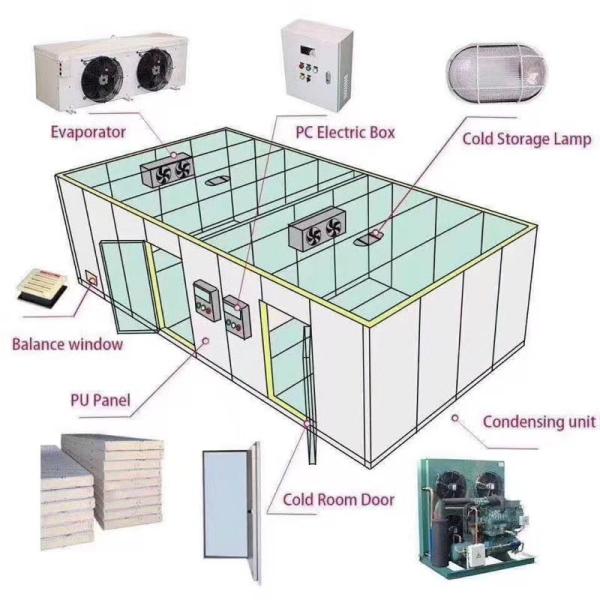 Fan Cooling Cold Storage Room With Compressor Refrigeration Unit For Fruit