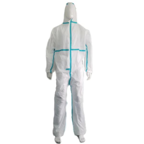 Flexible Dustproof VASTPROTECT-603 Disposable Isolation SMS Coverall with Stick Strip
