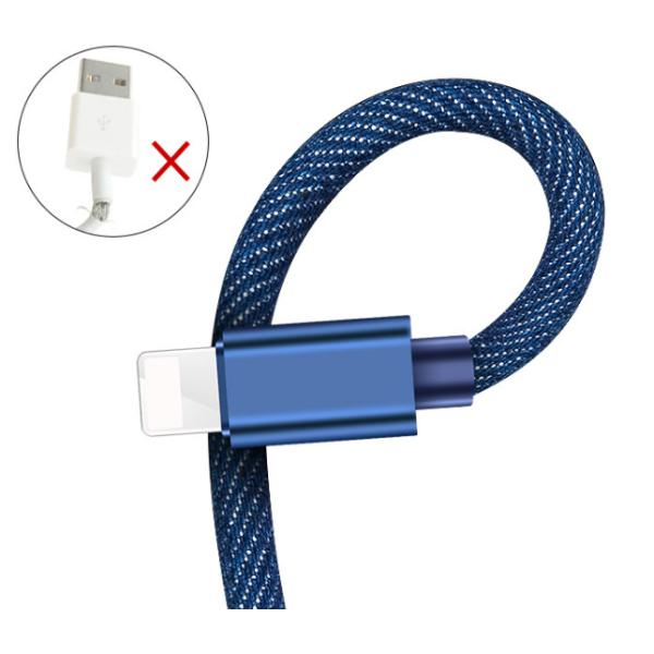 Fashion Jean Denim 1M 2.4A Micro USB Data Charging Cable For Android And ISO System