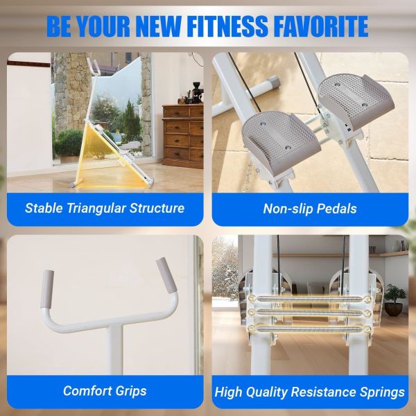 Stair Stepper For Home Gym，Resistance Foldable Stepper Climber Exercise Machine
