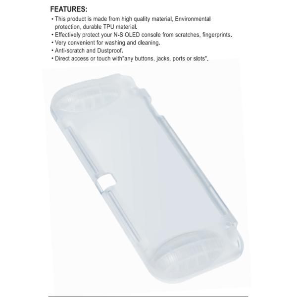 Anti-slip Rugged Protective HOXC TPU Case for Nintendo Switch OLED, Fully Protect TUP Cover for New Released Nintendo Switch Pro Console