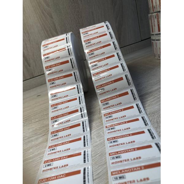 Private glossy self adhesive vinyl waterproof PP vial label roll printing manufacturer