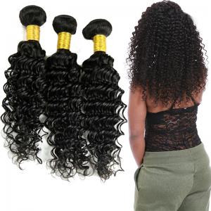 China Double Weft Raw Brazilian Virgin Remy Hair Deep Wave 3 Bundles No Tangle on sale