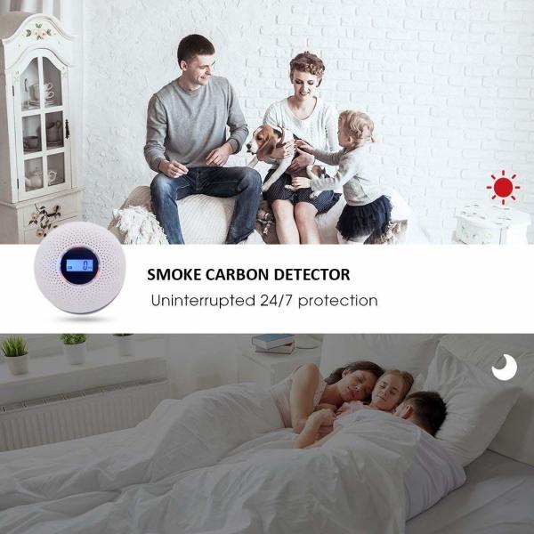 104*39mm Smart Carbon Monoxide And Smoke Detector 85dB/3m OEM