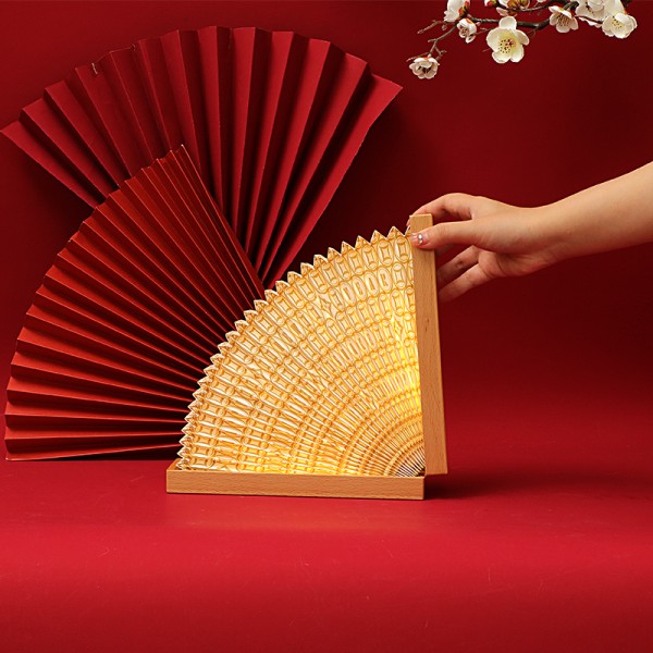 Beechwood Dimmable Folding Paper Lamp Battery Powered Handcrafted light