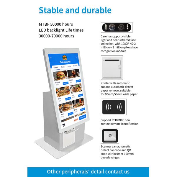 MJK 55 Inch Interactive Kiosk Touch Display Floor Standing Video Wall Advertising Screen for Indoor Self Elevator Airport