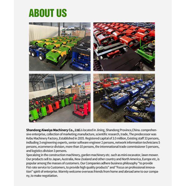 Diesel Engine 4-Stroke Industrial Small Robot Grass Cutter Cutting Width 800mm 1000mm 1200mm Remote Control Crawler Flail Mower
