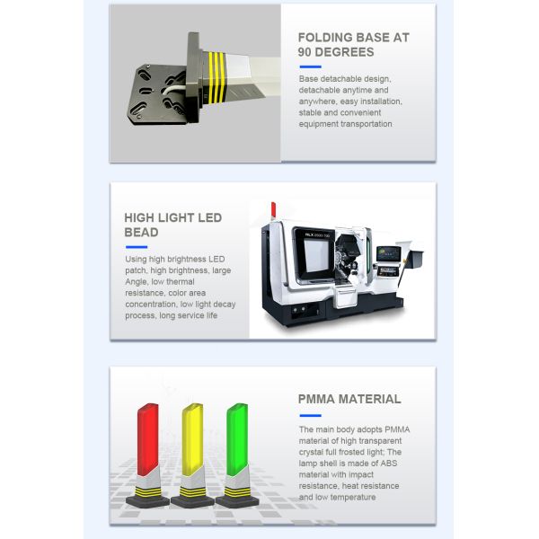 Screw Acrylic Body Machine Tower Lamp Aluminum Base Machine Warning Lights For CNC Machines