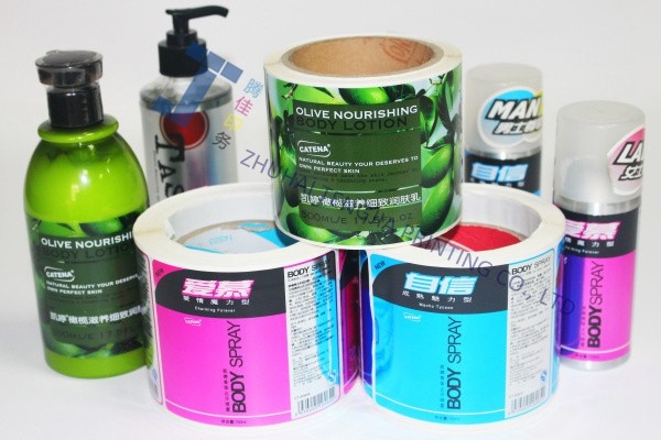 Flexo Printing Shampoo Sticker Label In Roll Packaging Durable