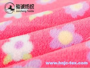 China Double sides flower pattern printed coral fleece fabric for blanket fabric and apparel on sale