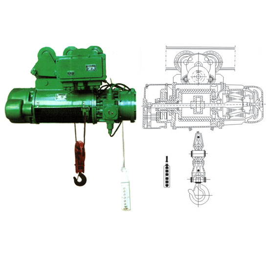 Yuantai Explosion Proof Wire Rope Electric Hoist with Electric Motor