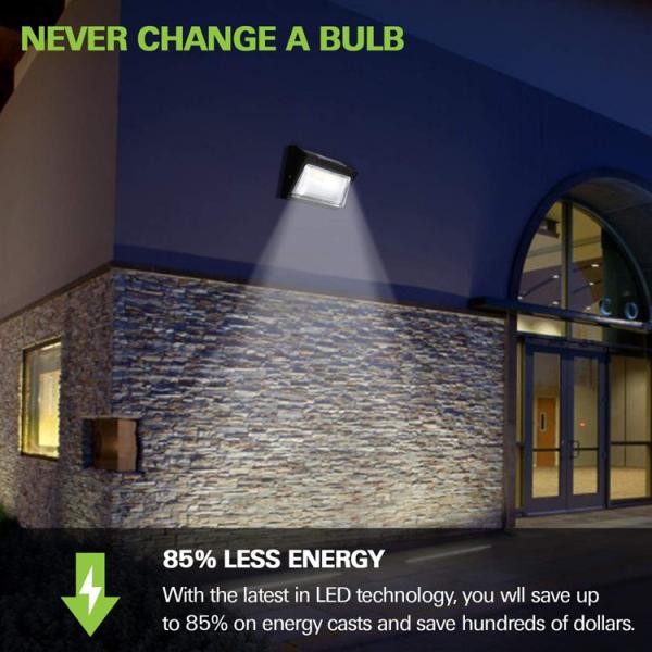 Ip65 Solar Outdoor Wall Lights 70w LED Wall Pack Lights For Parking Lot