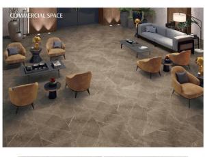 China ISO 10mm Vitrified Porcelain Floor Tiles Matt Glazed Brown Grey Marble 600x1200mm on sale