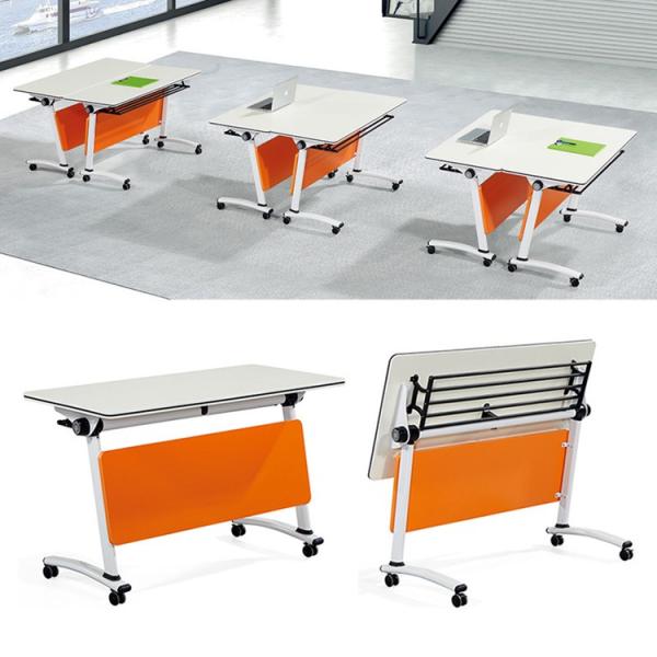 Customizable Small Office Mobile Workstation with Folding Legs and Cable Management