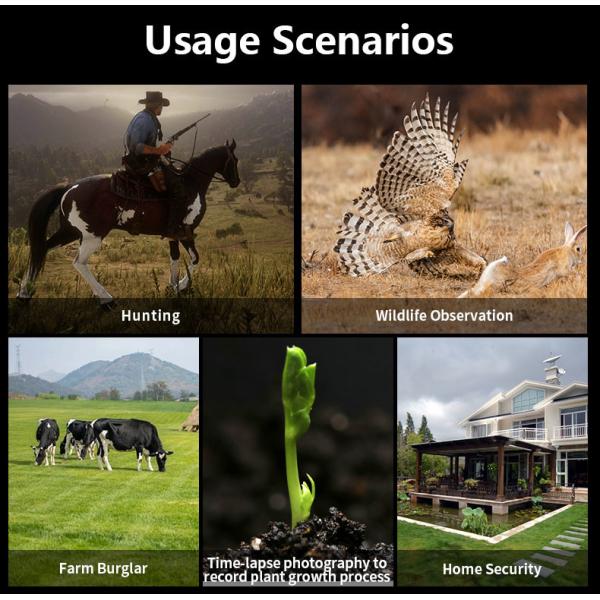 32MP Hunting Trail Camera 60 Degree PIR Sending Angle Waterproof Solar Panel Long Standby Time