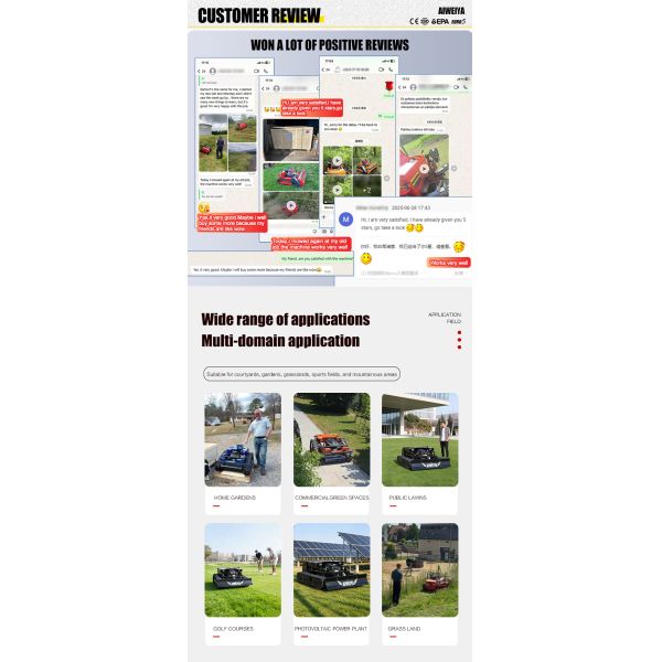 US Spot CE All Terrain Crawler Remote Control Lawn Mower, High Slope Mountain Land Clearing, Large Cutting Blade