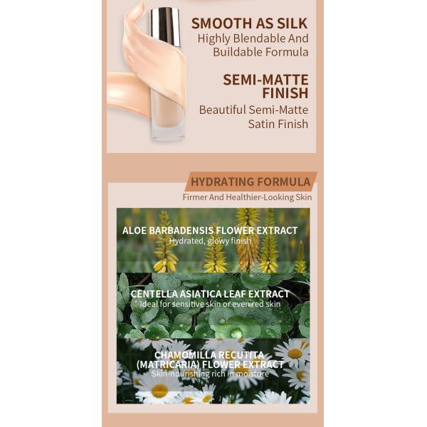 Lightweight Full Coverage Foundation Private Label Natural Makeup Foundation Liquid Foundation Makeup