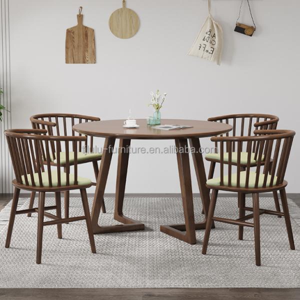 Nordic Style Solid Wood Dining Table for Home Furniture at Hospital in Rectangular Shape