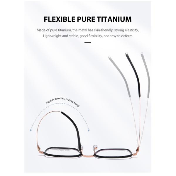 IP Plating Pure Acetate Titanium Glasses , Stable Clear Lens Glasses