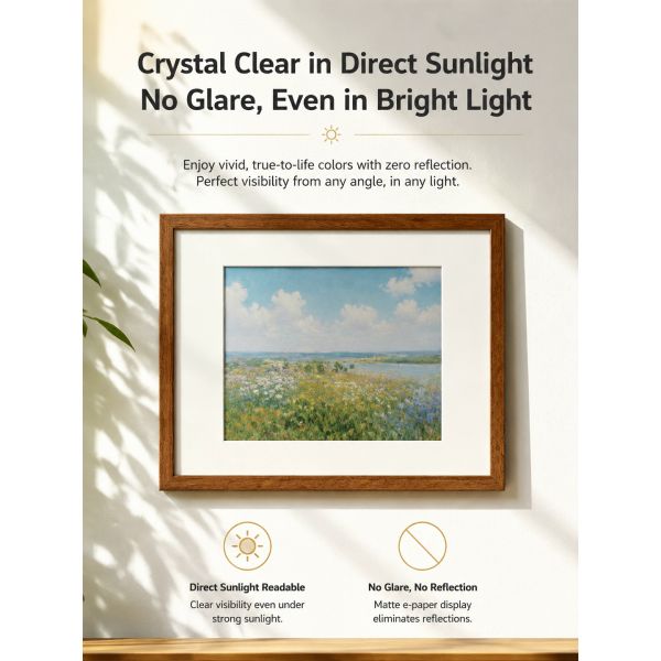 13.3 Inch Spectra 6 Color E-Ink Photo Frame 7.5mm Ultra Thin Modular Digital Art Picture Frame WiFi App Gallery Display