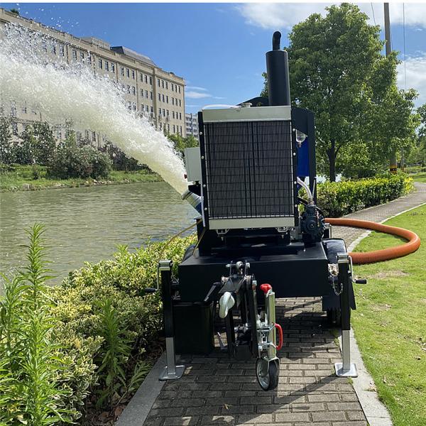 Mobile Water Pump Easy To Move Dry Priming Pump 6 Inches Diesel Water Pumps For Irrigation