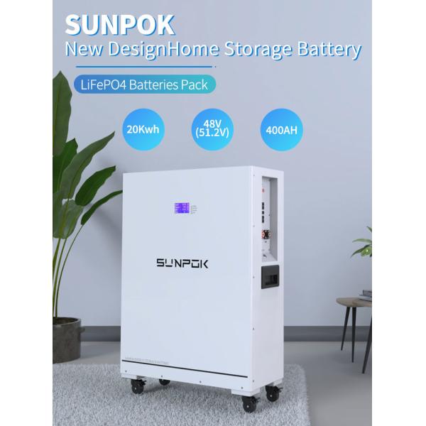 48V 51.2V 400Ah Lithium-Ion Lifepo4 Battery Pack 20kw Vertical Solar System Home Energy Storage