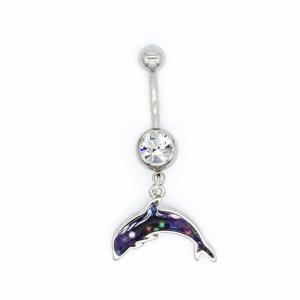 China Double Zircons Body Piercings Jewellery Silver Dolphin Body Jewelry 6mm on sale
