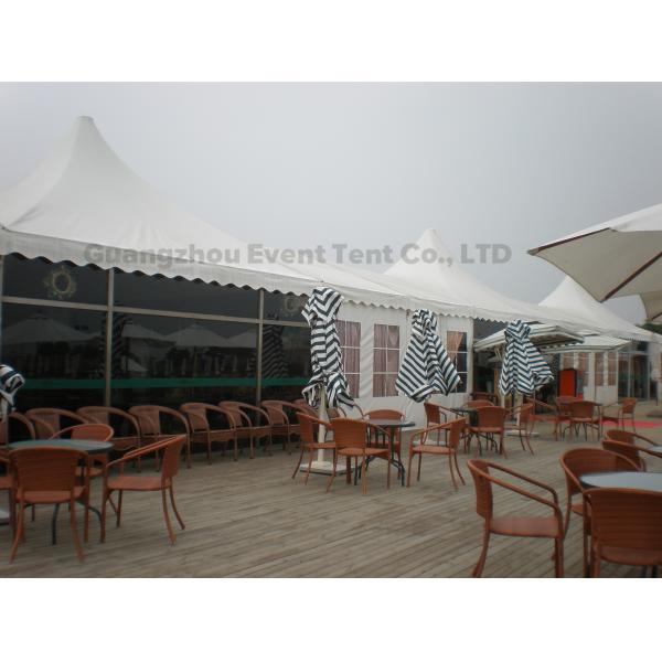 Folding Shade Canopy PVC Fabric , High Peak Frame Tents With Restaurant Seat Cushion