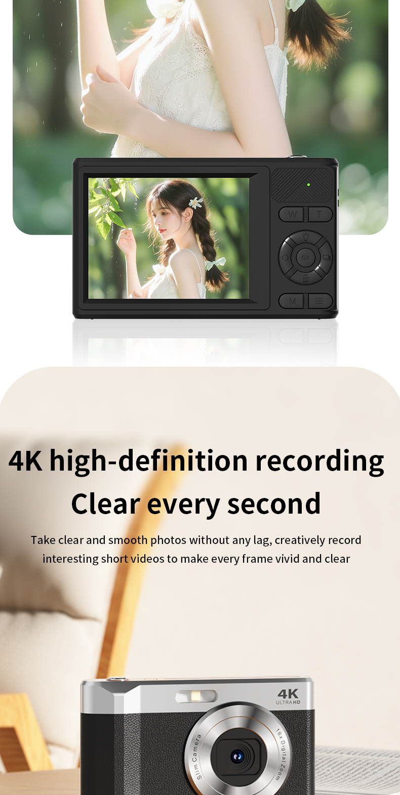 Lightweight Portable Full HD 16X Optical Zoom Waterproof Shockproof Point H22 Shoot Camera