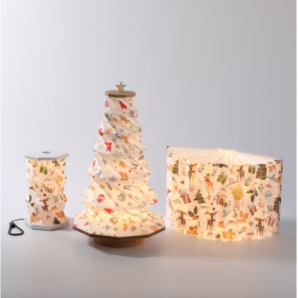 Personalized Art Rotating Paper Lamp USB Powered Foldable Light Macaron Colors