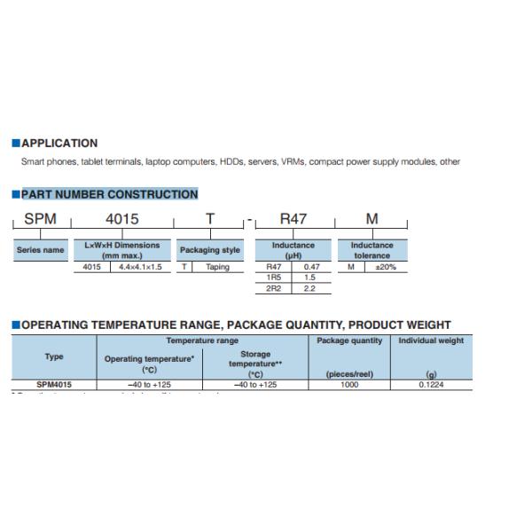 Fixed Inductor 0.68uH 20% Electronic Integrated Circuits TDK SPM4015T-R68M