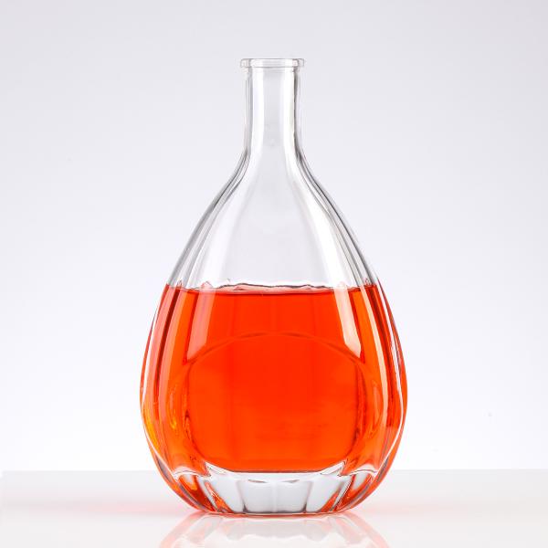 Clear Glass Rum Bottle and Cap for Clients' Specific Requirements