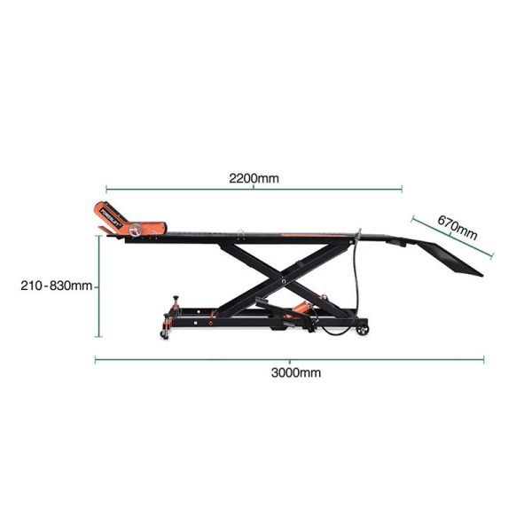1000LB Moto Lift: Extra-Long Ramp, 450kg Capacity for Repair/Clubs/Racing/Modification