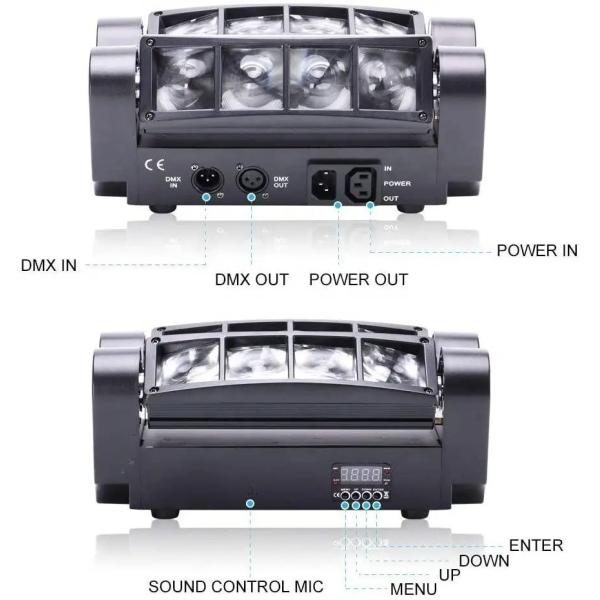 Mini Spider 8*3w Rgbw Led Club Light Dmx 512 Moving Head Wash Light Bar Disco Dj