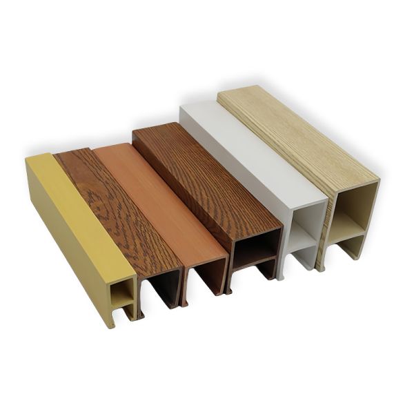 B1 Flame-Retardant WPC Cladding Panels Ceiling 50*90mm Weather-Resistant UV-Protected Timber Tube
