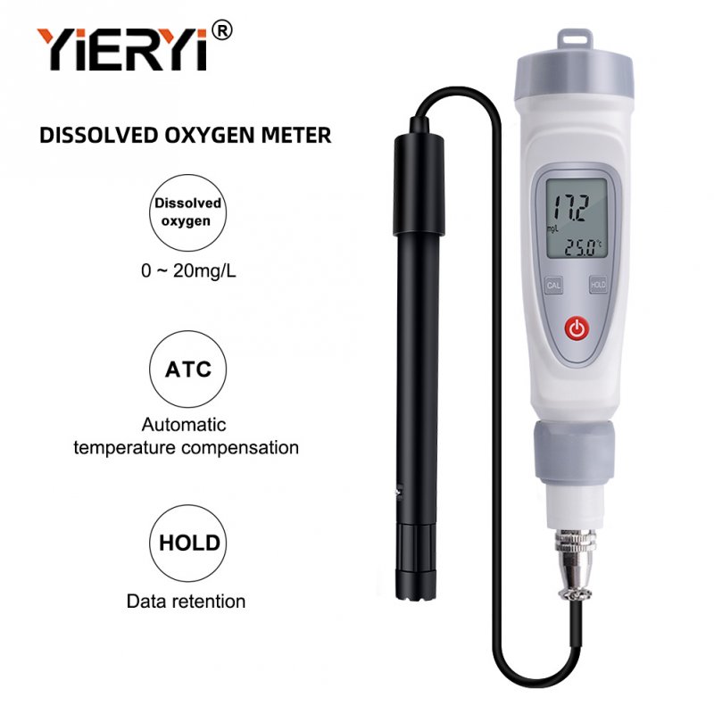 Yieryi JPB-70A Portable Digital Dissolved Oxygen Meter with 0-20mg/L Test Range and Automatic Temperature Compensation