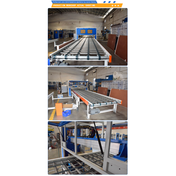 Automatic glue spreading machine for melamine wooden wall decorative panels in building materials factories