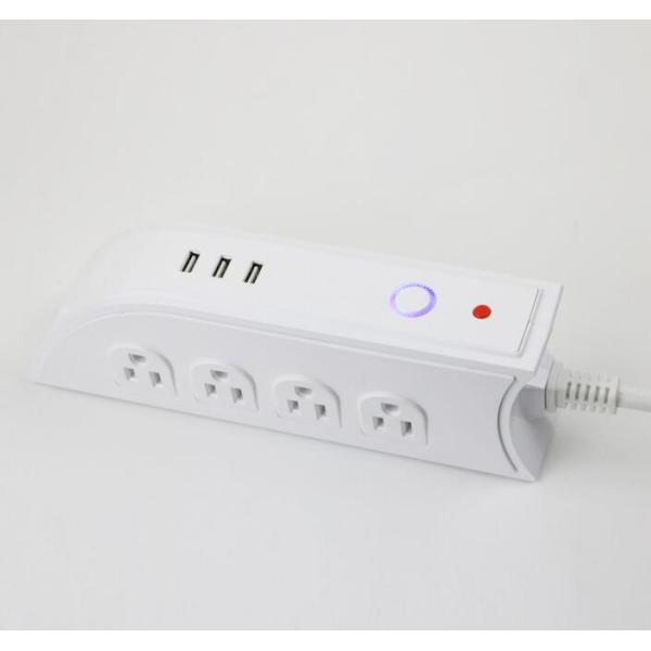 15A Desktop Power Strip , Overload Protection European 8AC3USB Double - Sided USB Socket