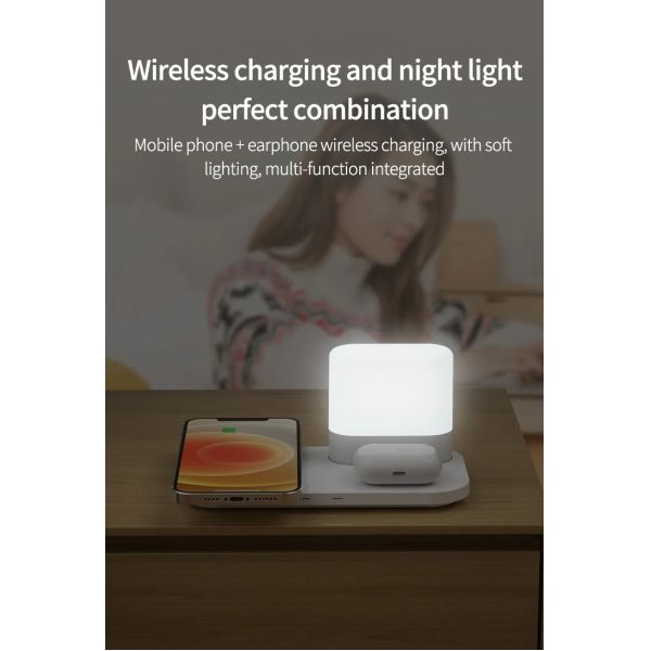 Wireless Charger For Mobile Phone Technology Quick Charging 10W Output Power Integrated Lamp