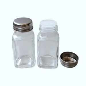 China 50ml square spice glass jar salt and pepper shaker bottle on sale