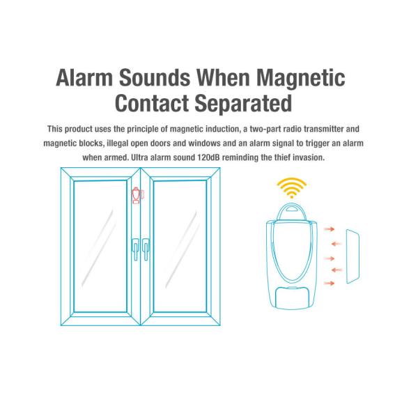 120dB Door&Window mini Alarm with Key,2 Ways Alarm,Long Standby CX83