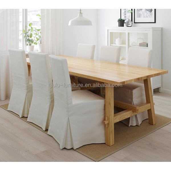 Nordic Style Rectangular Dining Table for Hotel and Restaurant Solid Wood Material Included