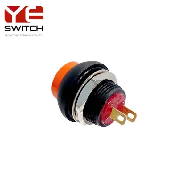 12mm IP68 Waterproof Push Button Switch Dustproof Orange Push Button On Off