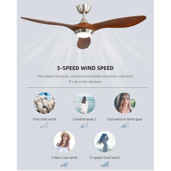 Popular 52 Inch 90lm/W ABS Blade Ceiling Fan With Light 50000hours