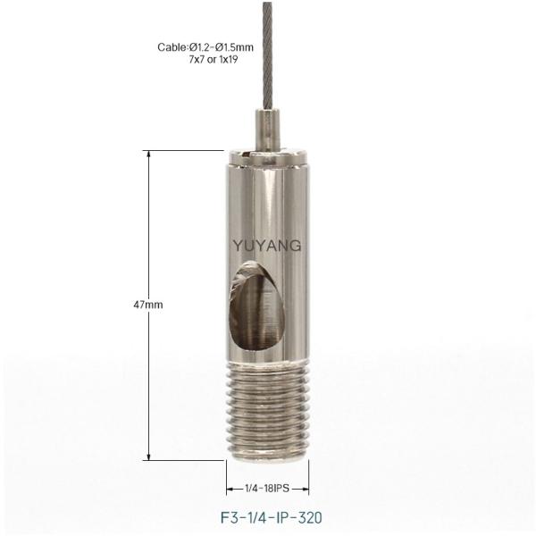 1/4 - 18IPS Wire Rope Grippers Power Feed Grippers Customize Connection For Hanging Lamps