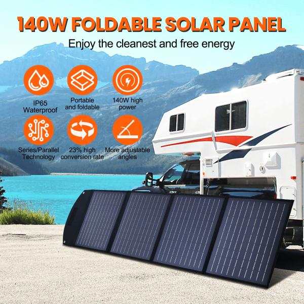 140W 12V Waterproof Portable Solar Panel Module Monocrystalline Silicon Cell