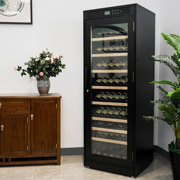 Precision Temperature Control Black Solid Wood Kitchen Wine Cooler Precision Temperature Control Black Solid Wood Kitchen Wine Cooler