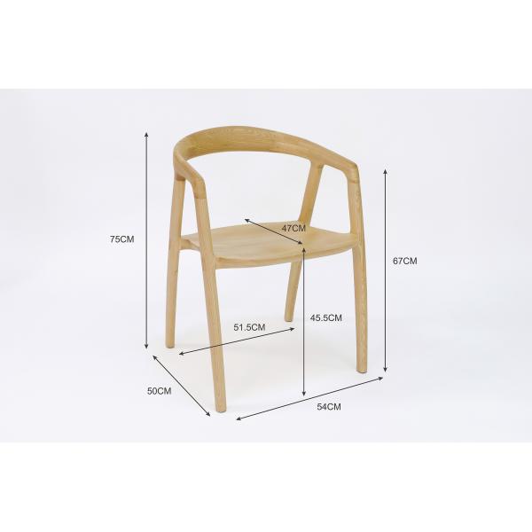 Solid Wood Dining Chair with Nitrolacquer Finish and NO Folded Design at Reasonable in Ash Wood